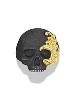 Waves Skull Ring Sterling Silver