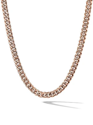 Curb Chain Necklace in 18K Rose Gold, 8mm