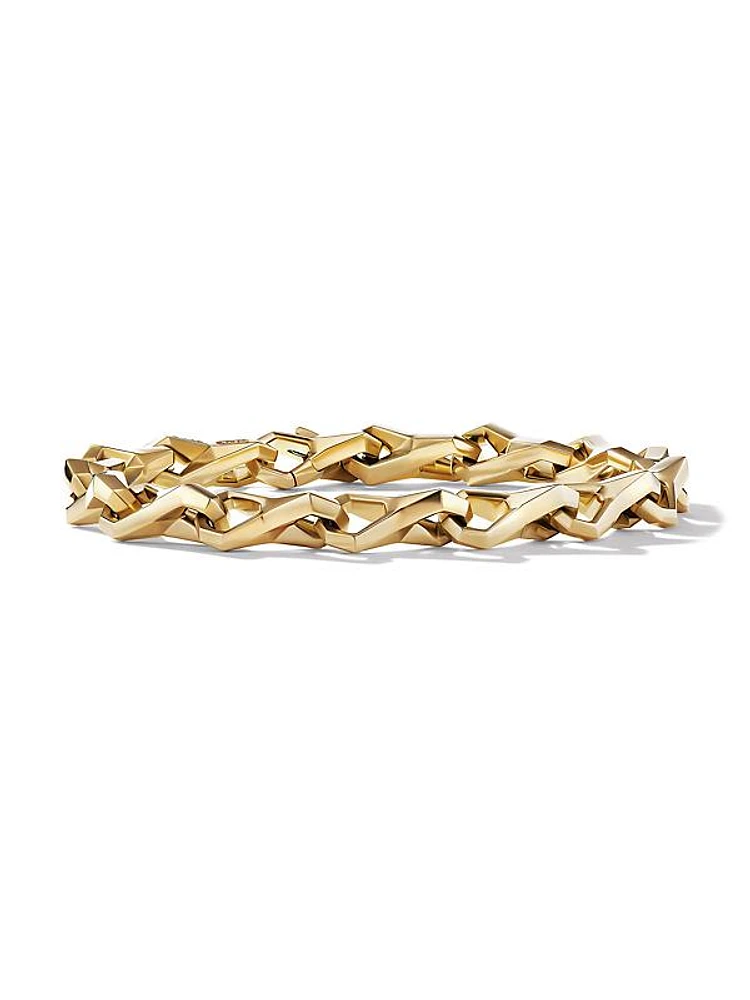 Faceted Link Bracelet In 18K Yellow Gold