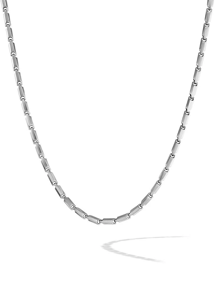 Faceted Link Necklace Sterling Silver