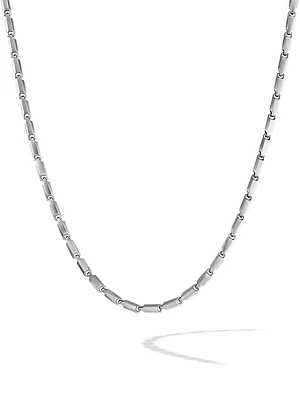 Faceted Link Necklace Sterling Silver