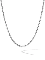 Faceted Link Necklace Sterling Silver