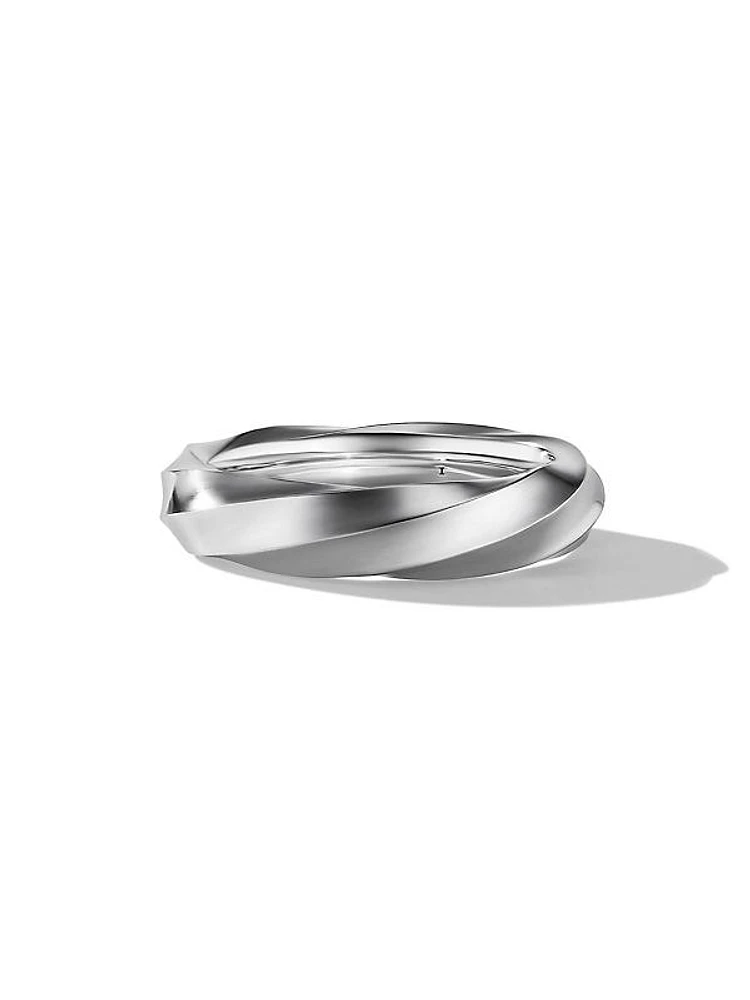 Cable Edge Band Ring In Sterling Silver