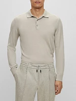 Polo-Collar Sweater Wool Silk And Cashmere