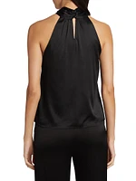 Reese Silk Charmeuse Halterneck Top