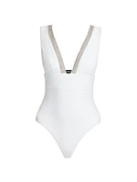 Veda Crystal-Trimmed One-Piece Swimsuit