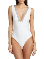 Veda Crystal-Trimmed One-Piece Swimsuit