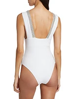 Veda Crystal-Trimmed One-Piece Swimsuit