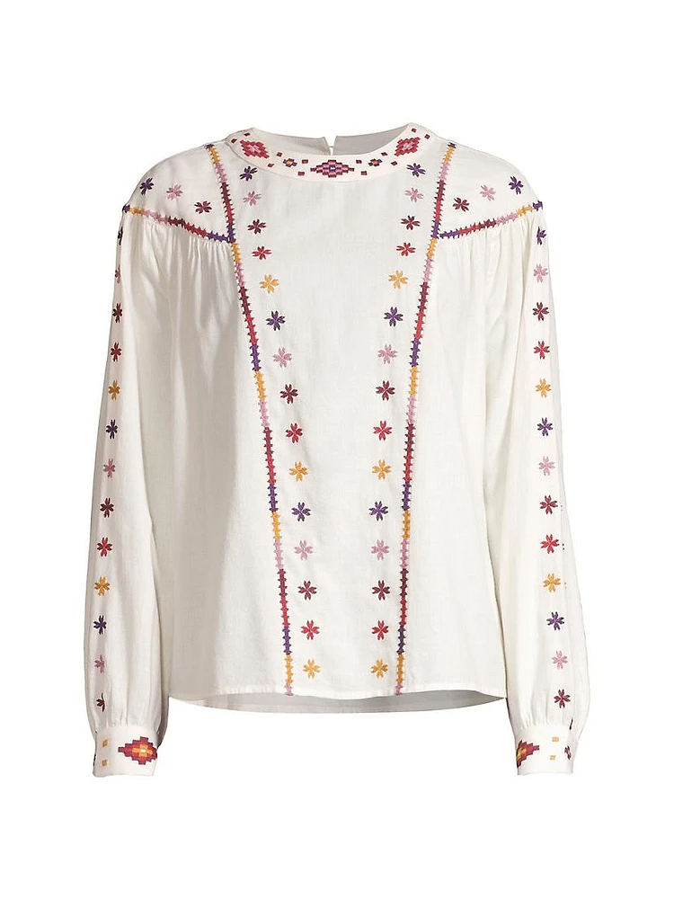 Zampa Embroidered Cotton Top