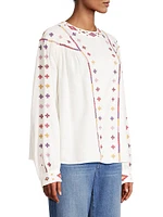 Zampa Embroidered Cotton Top