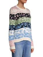 Fleres Floral Striped Cotton Sweater