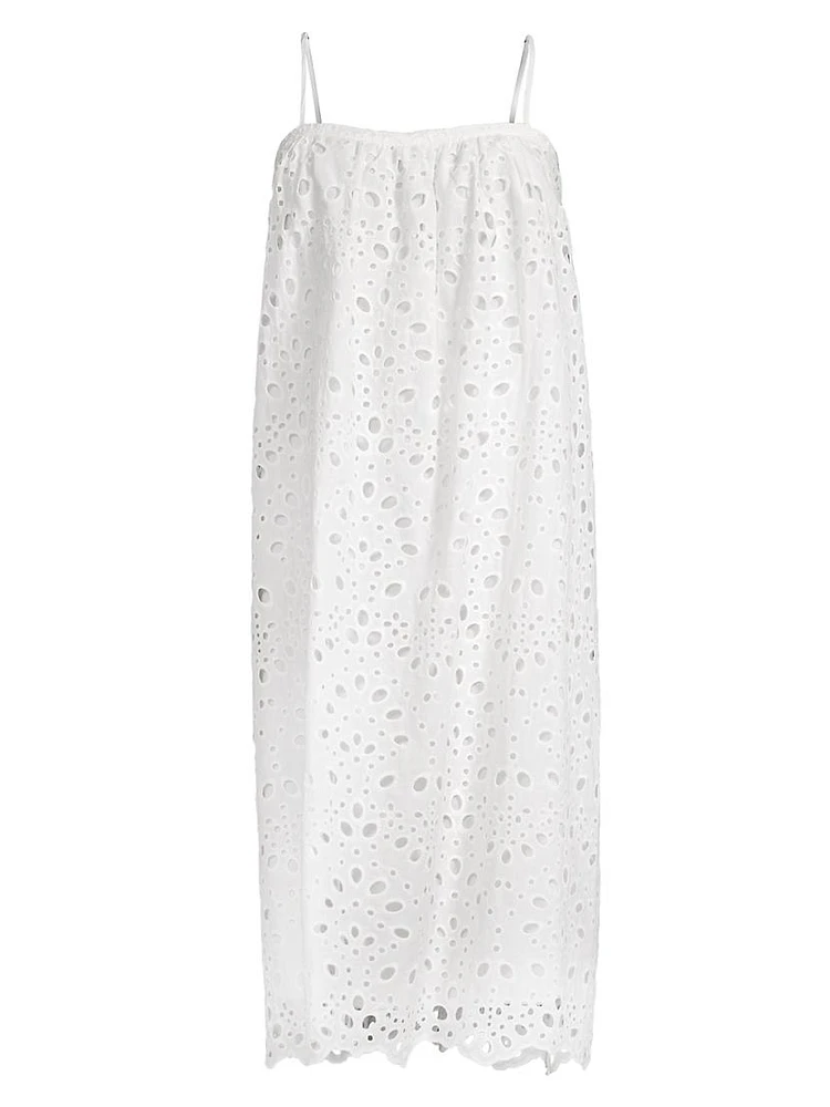 Eyelet Lace Midi-Dress