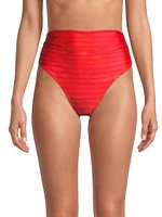 Ruched High-Waist Bikini Bottoms