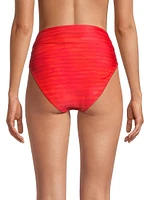 Ruched High-Waist Bikini Bottoms