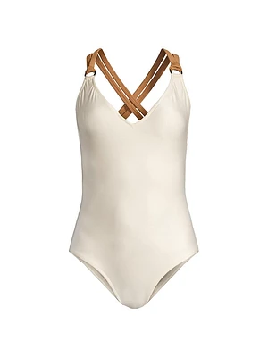 Rope V-neck One-Piece Swimsuit