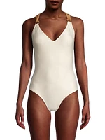 Rope V-neck One-Piece Swimsuit