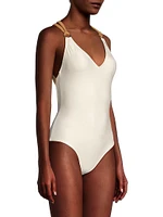 Rope V-neck One-Piece Swimsuit