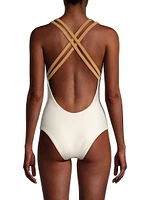 Rope V-neck One-Piece Swimsuit