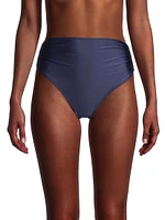 High-Rise Ruched Bikini Bottoms