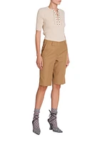 Parchia Pleated Wool-Blend Shorts