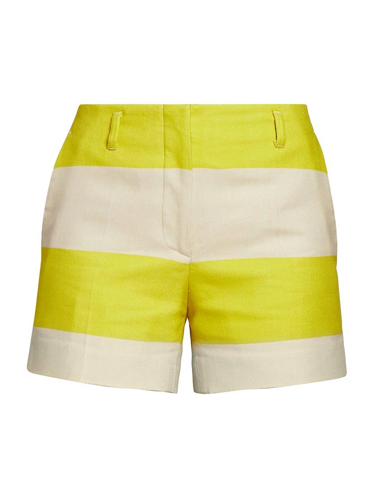 Cotton Colorblocked Shorts