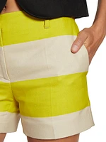 Cotton Colorblocked Shorts