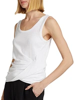 Hoga Gathered Cotton Rib-Knit Tank