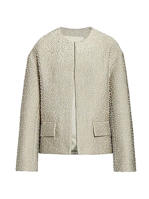 Bead-Embellished Metallic Jacket