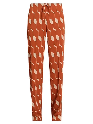 Pachas Printed Silk-Blend Pants