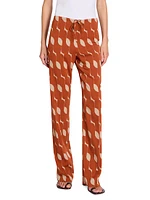 Pachas Printed Silk-Blend Pants