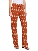 Pachas Printed Silk-Blend Pants