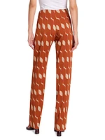 Pachas Printed Silk-Blend Pants