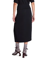 Hanam Draped Cotton Midi-Skirt