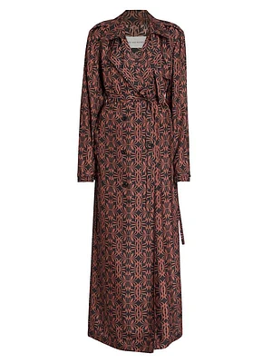 Renwicks Printed Belted Silk Coat