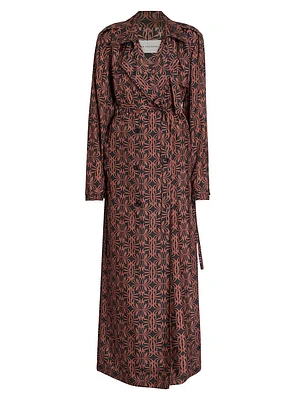 Renwicks Printed Belted Silk Coat