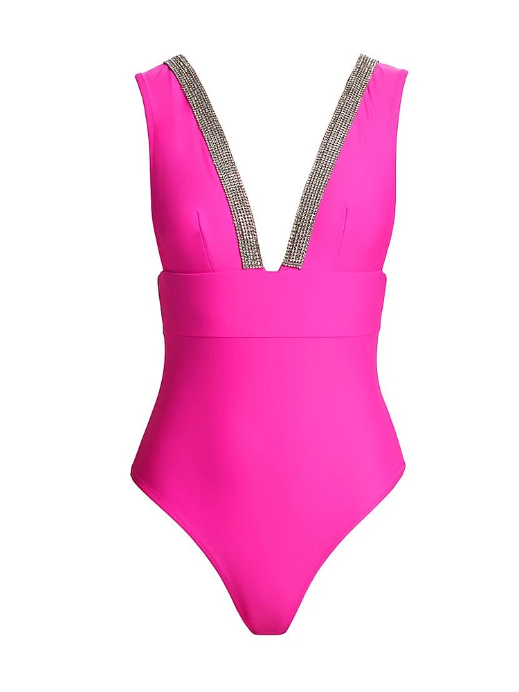 Veda Crystal Trimmed One-Piece Swimsuit