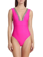 Veda Crystal Trimmed One-Piece Swimsuit