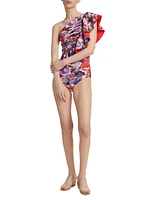 Floral Ruffled One-Piece Swimsuit