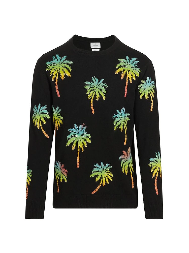 Ombré Palm Tree Crewneck Sweater