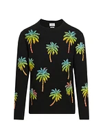 Ombré Palm Tree Crewneck Sweater