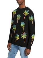 Ombré Palm Tree Crewneck Sweater