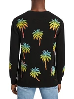 Ombré Palm Tree Crewneck Sweater