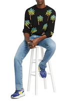 Ombré Palm Tree Crewneck Sweater