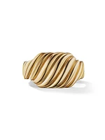 Sculpted Cable Contour Ring 18K Yellow Gold, 12.5mm