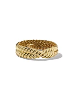 Sculpted Cable Double Wrap Bracelet 18K Yellow Gold