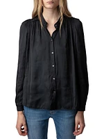 Pleated Satin Blouse