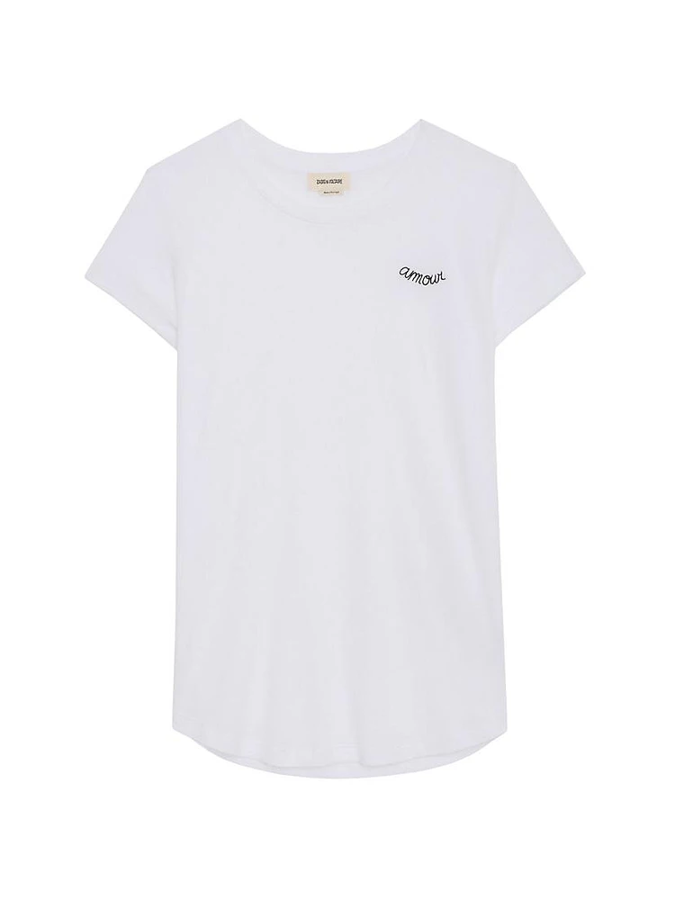 Amour Short-Sleeve Cotton T-Shirt