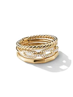 Stax Three Row Ring 18K Yellow Gold