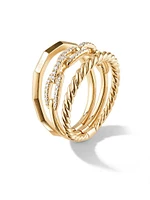 Stax Three Row Ring 18K Yellow Gold