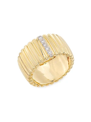 14K Yellow Gold & 0.14 TCW Diamond Ring